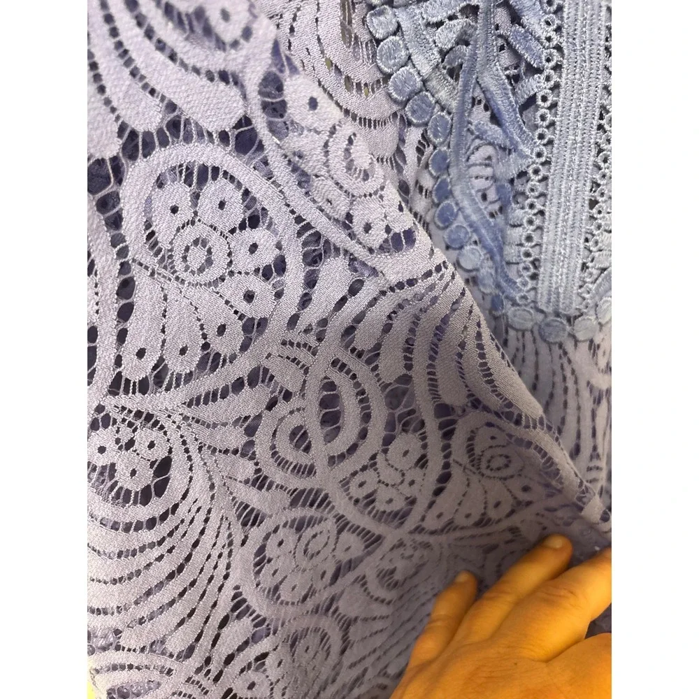 Catherines Periwinkle Blue Lace Kaftan Whimsigoth Boho Poncho Tunic Plus 4X-5X - Picture 4 of 6
